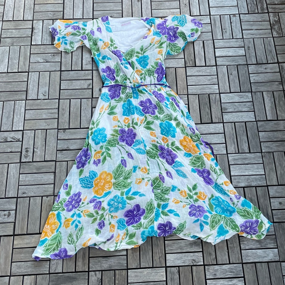 Vintage floral cotton maxi dress